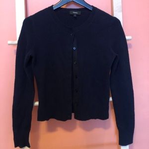 Navy Blue 100% Cashmere Theory Cardigan